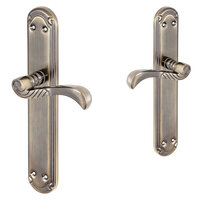 Aleppo Deurklink op schild - blind - antiek messing