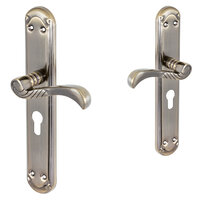 Aleppo Deurklink op schild - profielcilinder - antiek messing