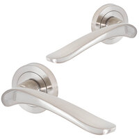 BALEN Deurklink op rond rozet - nikkel satijn