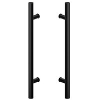 Deurgreep set - 140cm - 90º - ⌀ 32mm - mat zwart - T model 