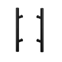 Deurgreep set - 80cm - 90º - ⌀ 32mm - mat zwart - T model 