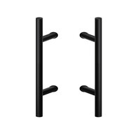 Deurgreep set - 80cm - 45º - ⌀ 32mm - mat zwart - T model 