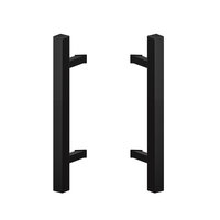 Deurgreep set - 80cm - 45º - 40x40mm - mat zwart - T model 