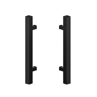 Deurgreep set - 80cm - 90º - 40x40mm - mat zwart - T model 