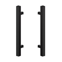 Deurgreep set - 100cm - 90º - 40x40mm - mat zwart - T model 