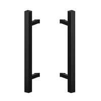 Deurgreep set - 100cm - 45º - 40x40mm - mat zwart - T model 