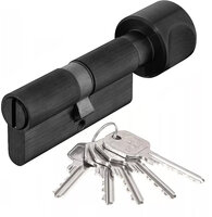 Veiligheidsknopcilinder - sleutelzijde 30 / knopzijde 30 - Zwart - incl. 4 sleutels