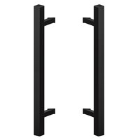 Deurgreep set - 140cm - 45º - 40x40mm - mat zwart - T model 