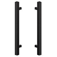 Deurgreep set - 140cm - 90º - 40x40mm - mat zwart - T model 