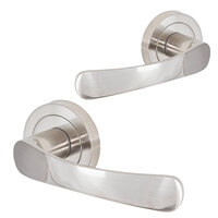 SYDNEY Deurklink op rond rozet - nikkel satijn