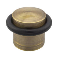 Deurstop antiek messing vloermontage 30 mm