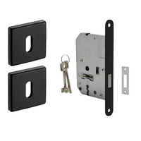 Eliot® baardsleutelrozet set- incl. kastslot met 2 sleutels - mat zwart Eliot® baardsleutelrozet set- incl. kastslot met 2 sleutels - mat zwart