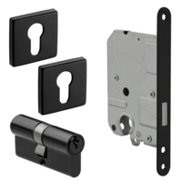 Eliot® profielcilinder rozet set - kastslot profielcilinder - deurcilinder 30/30 - mat zwart