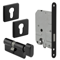 Eliot® profielcilinder rozet set - kastslot profielcilinder - knopcilinder 30/30 - mat zwart