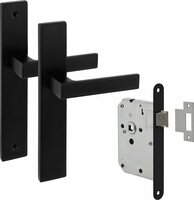 Deurklink ELIOT® op schild - blind - incl loopslot - mat zwart