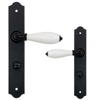 Rustica retro deurklink set - WC - porseleinen greep