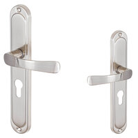 Sydney Deurklink op schild - profiel cilinder - nikkel satijn