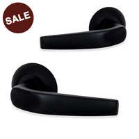 KLASSIEK Deurklink op rond rozet - mat zwart