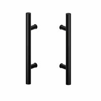 Deurgreep set - 50cm - 90º - ⌀ 32mm - mat zwart - T model 