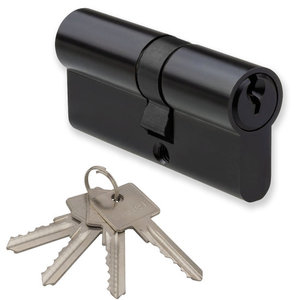  Veiligheidscilinder zwart 30x30 met 4 sleutels