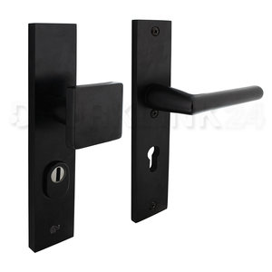 Voordeur veiligheidset zwart - kruk/knop rechthoekig model - | De voordelige deurklinken specialist
